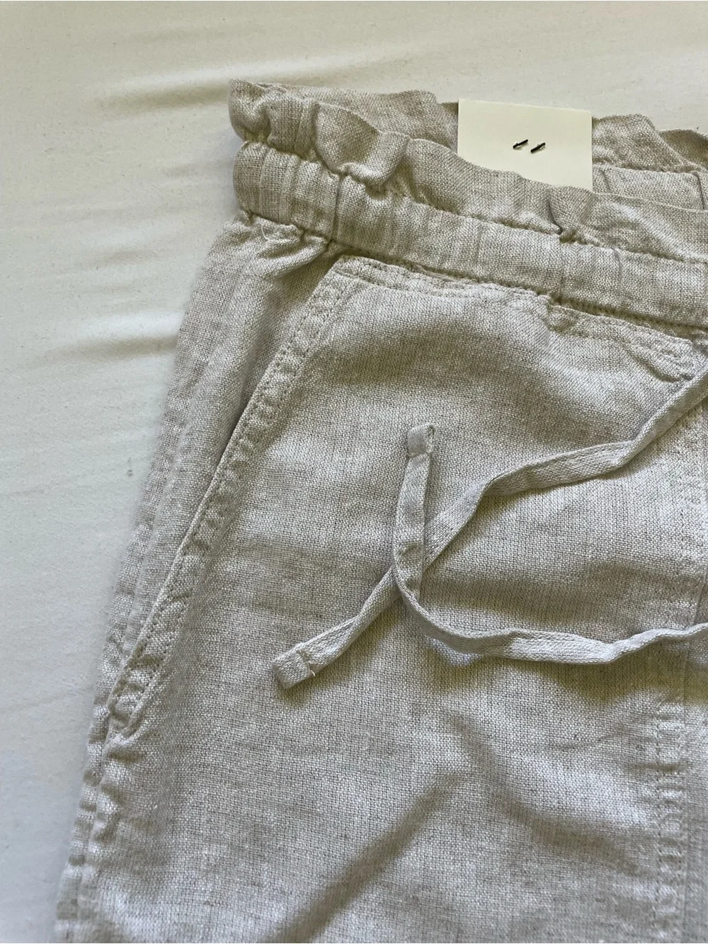 Banana Republic Women's Linen-Blend Drawstring Pants - Light Tan